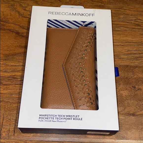 Rebecca Minkoff Whipstitch Tech Wristlet Brown - Picture 1 of 5